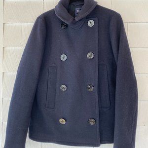 NWOT GAP Deep True Navy Peacoat  - Woman's Medium